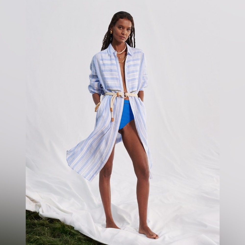 Lemlem for H&M Linen Midi Shirt Dress (6)